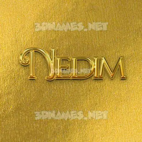 nedim in All Gold style - 3D name wallpaper nedim in All Gold style - 3D name wallpaper