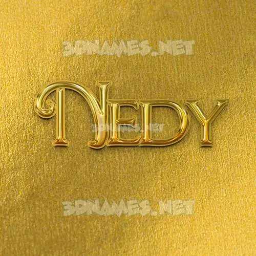nedy in All Gold style - 3D name wallpaper