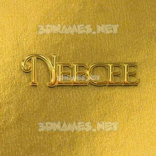 neecee in All Gold style - 3D name wallpaper