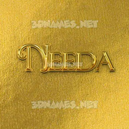 needa in All Gold style - 3D name wallpaper needa in All Gold style - 3D name wallpaper