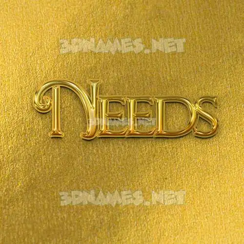 needs in All Gold style - 3D name wallpaper needs in All Gold style - 3D name wallpaper