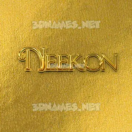 neekon in All Gold style - 3D name wallpaper