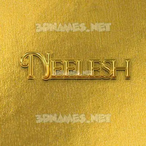 neelesh in All Gold style - 3D name wallpaper