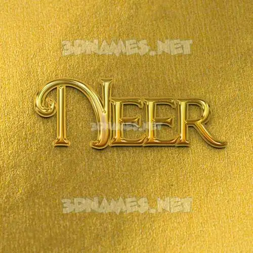 neer in All Gold style - 3D name wallpaper
