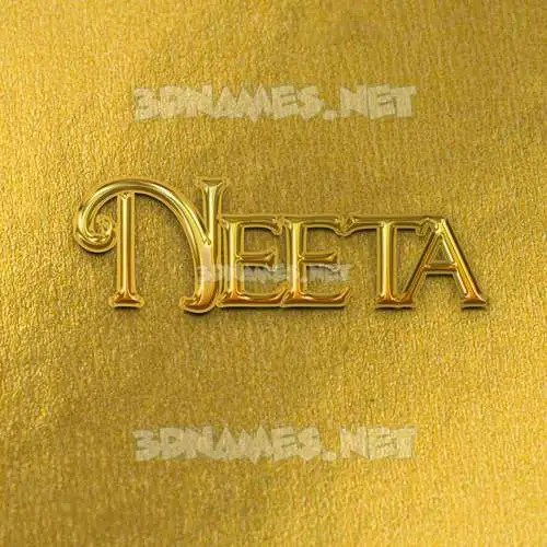 neeta in All Gold style - 3D name wallpaper