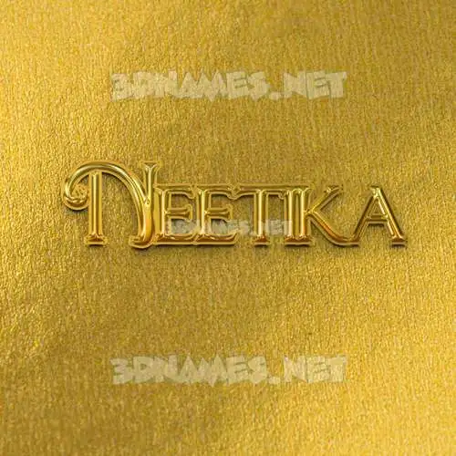 neetika in All Gold style - 3D name wallpaper