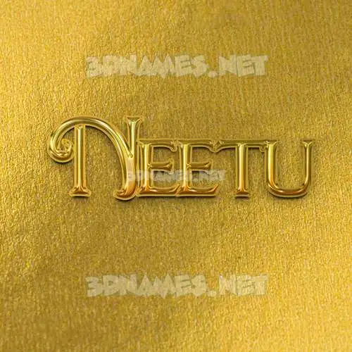 neetu in All Gold style - 3D name wallpaper