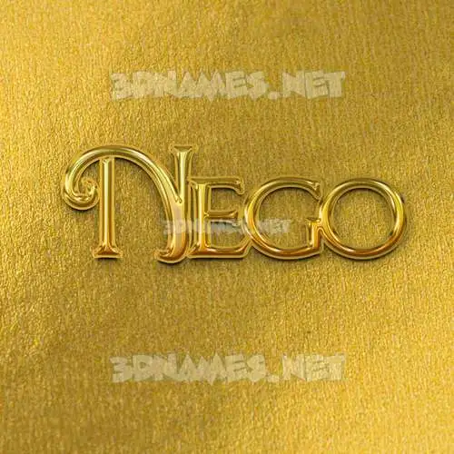 nego in All Gold style - 3D name wallpaper