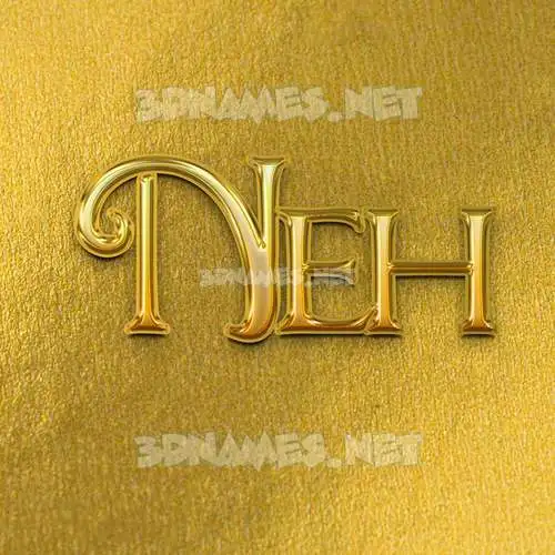 neh in All Gold style - 3D name wallpaper