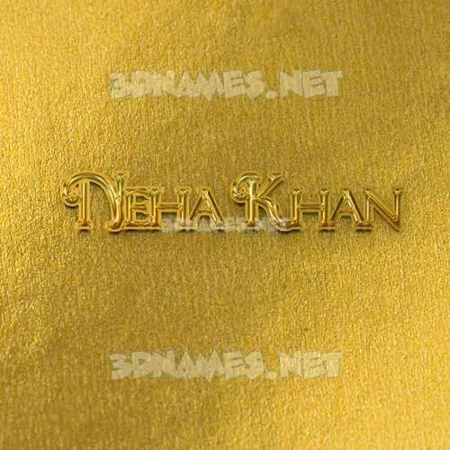 neha khan in All Gold style - 3D name wallpaper neha khan in All Gold style - 3D name wallpaper