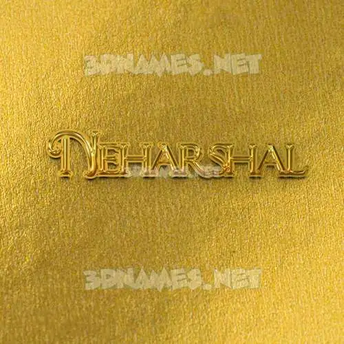 neharshal in All Gold style - 3D name wallpaper