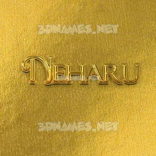 neharu in All Gold style - 3D name wallpaper