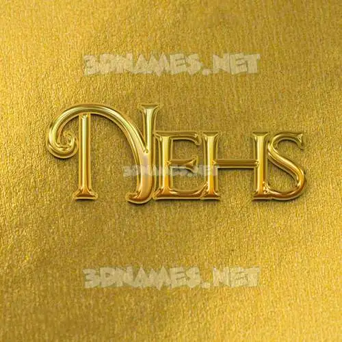nehs in All Gold style - 3D name wallpaper
