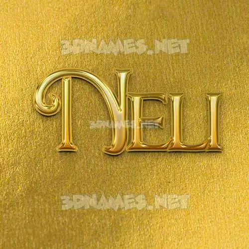 neli in All Gold style - 3D name wallpaper