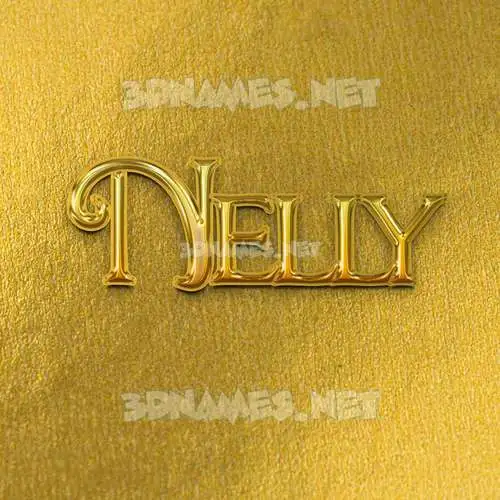 nelly in All Gold style - 3D name wallpaper