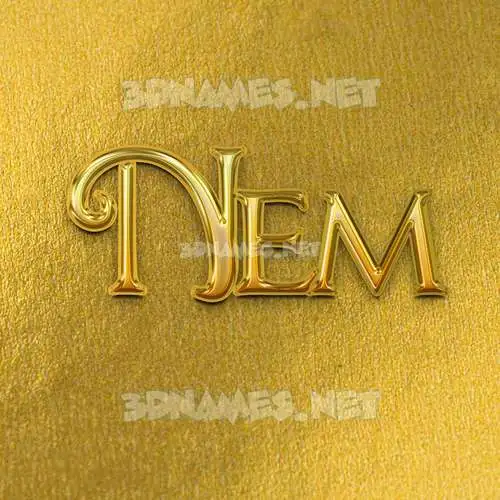 nem in All Gold style - 3D name wallpaper