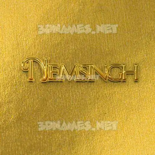 nemsingh in All Gold style - 3D name wallpaper