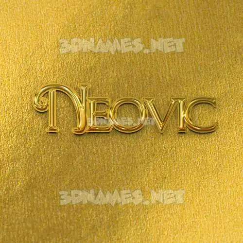 neovic in All Gold style - 3D name wallpaper