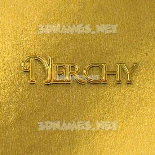 nerchy in All Gold style - 3D name wallpaper nerchy in All Gold style - 3D name wallpaper