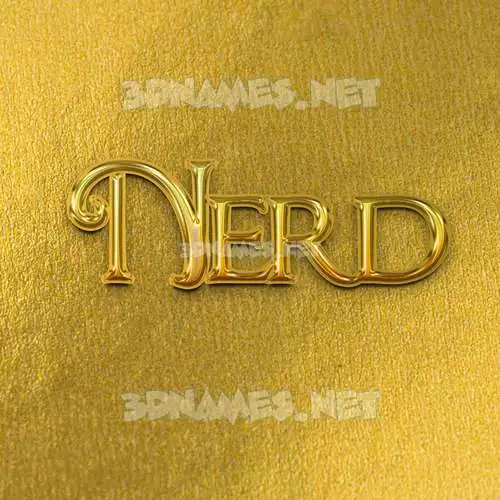 nerd in All Gold style - 3D name wallpaper