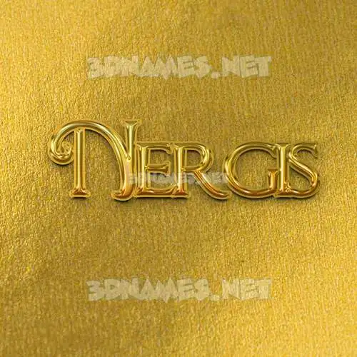 nergis in All Gold style - 3D name wallpaper