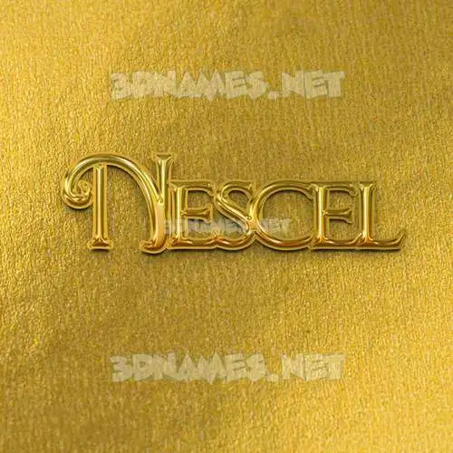 nescel in All Gold style - 3D name wallpaper