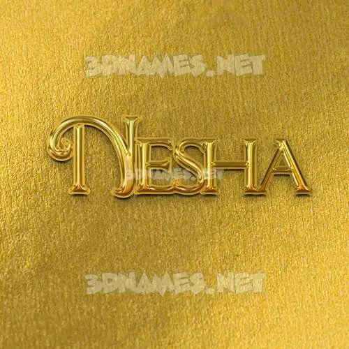nesha in All Gold style - 3D name wallpaper nesha in All Gold style - 3D name wallpaper