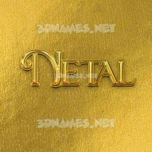 netal in All Gold style - 3D name wallpaper