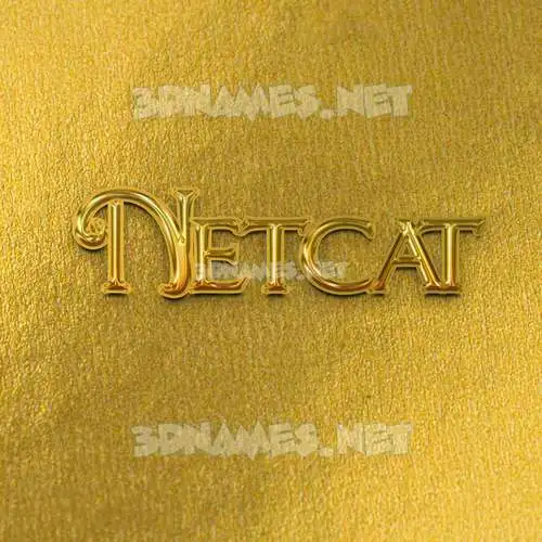 netcat in All Gold style - 3D name wallpaper
