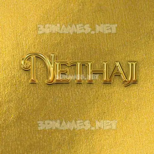 nethaji in All Gold style - 3D name wallpaper