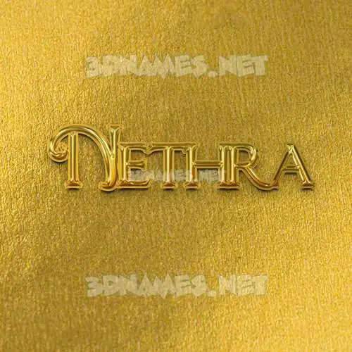 nethra in All Gold style - 3D name wallpaper