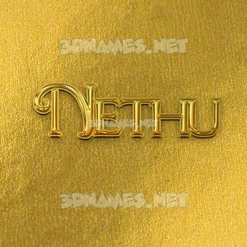 nethu in All Gold style - 3D name wallpaper