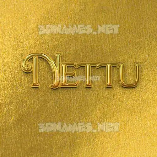nettu in All Gold style - 3D name wallpaper