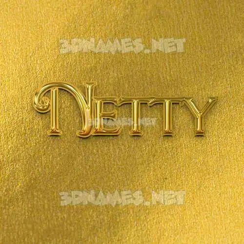 netty in All Gold style - 3D name wallpaper