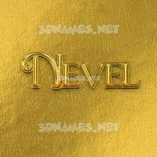 nevel in All Gold style - 3D name wallpaper