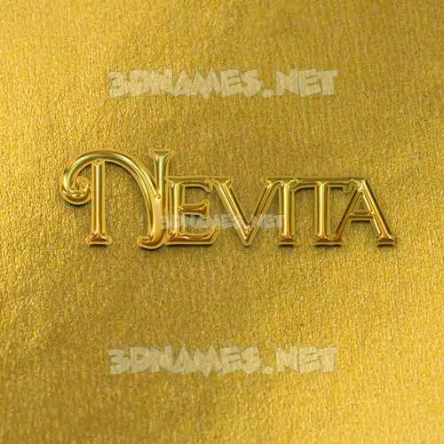 nevita in All Gold style - 3D name wallpaper