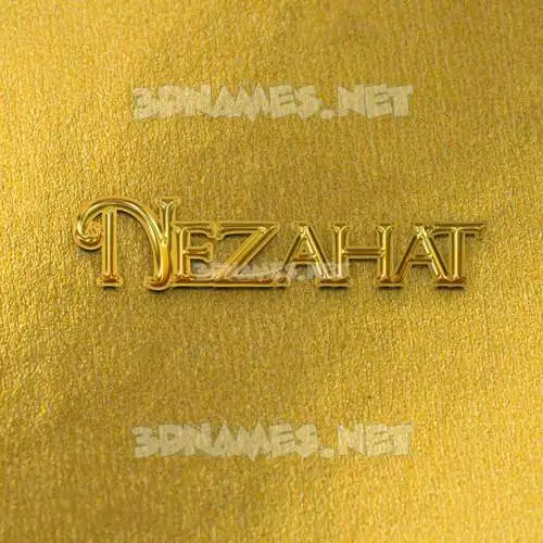nezahat in All Gold style - 3D name wallpaper