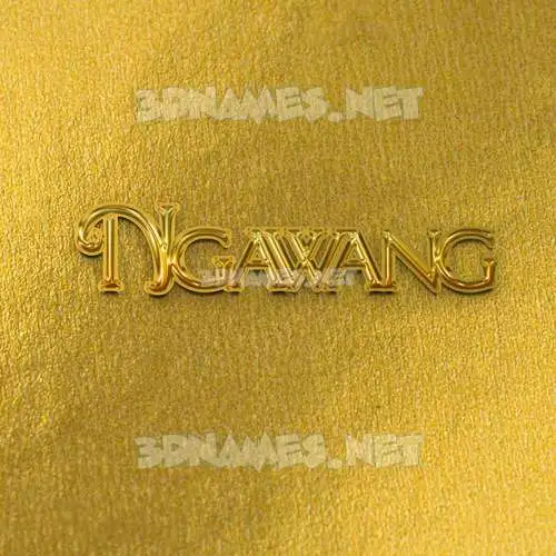 ngawang in All Gold style - 3D name wallpaper