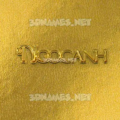 ngocanh in All Gold style - 3D name wallpaper
