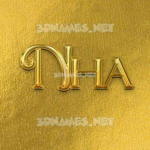nha in All Gold style - 3D name wallpaper