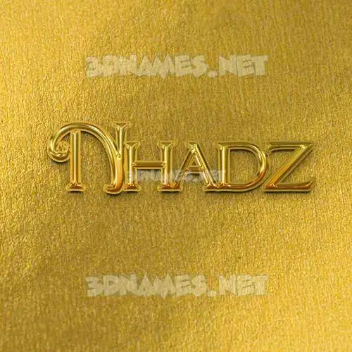 nhadz in All Gold style - 3D name wallpaper