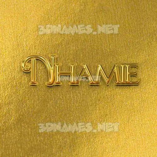 nhamie in All Gold style - 3D name wallpaper