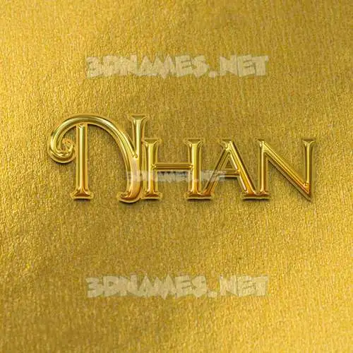 nhan in All Gold style - 3D name wallpaper