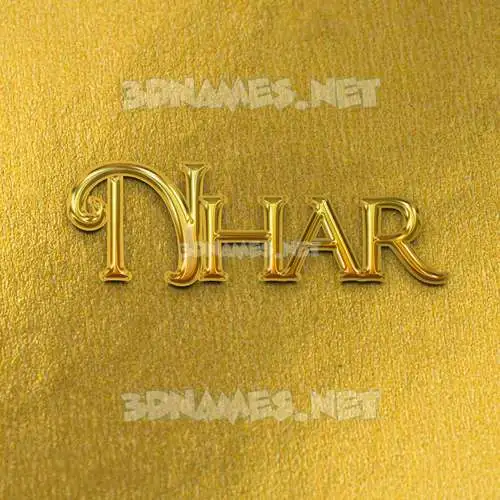 nhar in All Gold style - 3D name wallpaper nhar in All Gold style - 3D name wallpaper