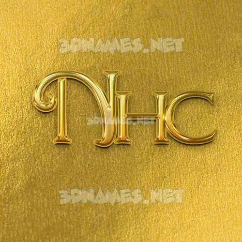 nhc in All Gold style - 3D name wallpaper
