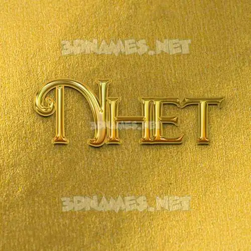 nhet in All Gold style - 3D name wallpaper nhet in All Gold style - 3D name wallpaper