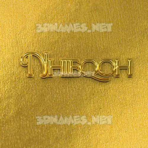 nhieqoh in All Gold style - 3D name wallpaper nhieqoh in All Gold style - 3D name wallpaper