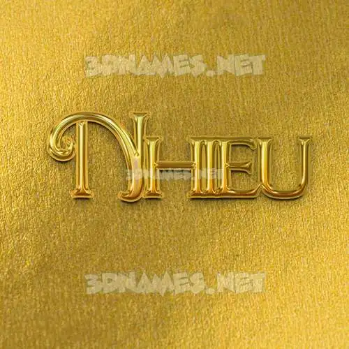 nhieu in All Gold style - 3D name wallpaper nhieu in All Gold style - 3D name wallpaper
