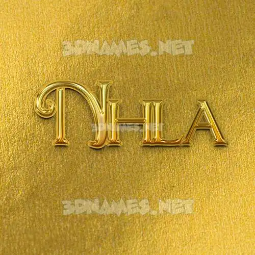 nhla in All Gold style - 3D name wallpaper