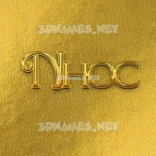 nhoc in All Gold style - 3D name wallpaper